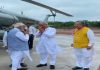 प्रधानमंत्री नरेंद्र मोदी पहुंचे रायपुर, CM भूपेश बघेल ने किया स्वागत