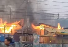 रायपुर की सब्जी की दुकानों में लगी भयंकर आग, सारा सामान जलकर हुआ खाक