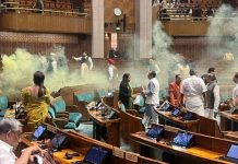 संसद की सुरक्षा में बड़ी चूक, लोकसभा में कार्यवाही के दौरान दर्शक दीर्घा से कूदा युवक, जूते से स्प्रे निकालकर फैला दिया धुआं