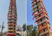 धार्मिक कार्यक्रम के दौरान 120 फुट ऊंचा रथ गिरा, हजारों श्रद्धालु ले रहे थे भाग