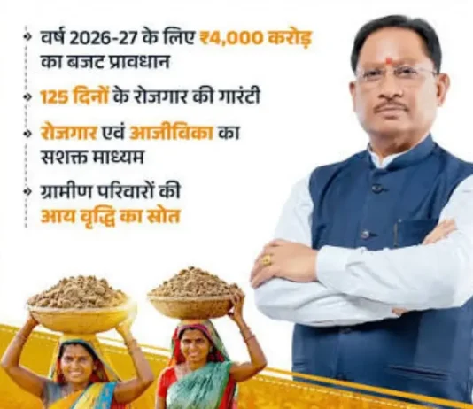 मनरेगा आज से खत्म अब नई ग्रामीण रोजगार योजना….. विकसित भारत जी राम जी योजना से गांवों में रोजगार…..4 हजार करोड़ का छत्तीसगढ़ सरकार ने अलॉट किया बजट…..